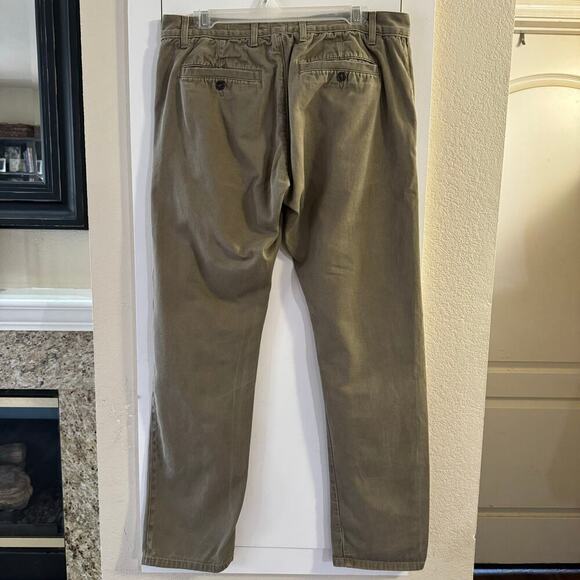 Flint and Tinder Slim Fit Men’s Chino Pant Size 34 Green Organic Cotton - Picture 2 of 8